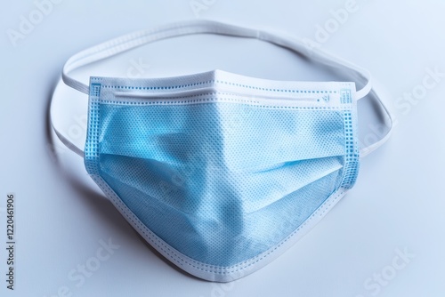 Disposable face mask, studio shot, white background, healthcare photo