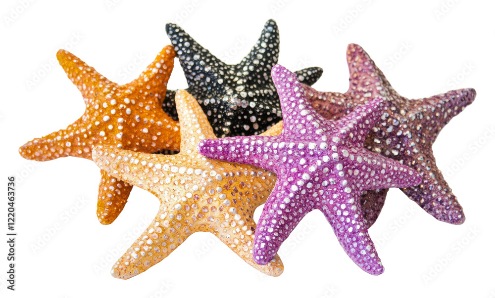 PNG Starfish collection displayed in vibrant colors PNG Starfish collection displayed in vibrant colors