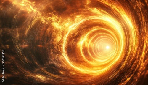 Wallpaper Mural Abstract golden tunnel light vortex with flowing energy and celestial glow Torontodigital.ca