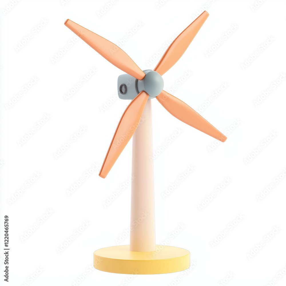 3D icon cartoon wind power generator with a lightning symbol isolated on a white background --quality 2 3D icon cartoon wind power generator with a lightning symbol isolated on a white background --quality 2
