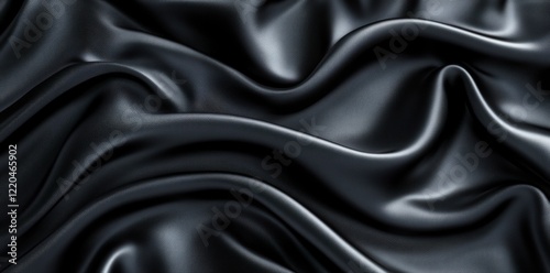 A small dark black pattern on silk fabric creating a textured background with a unique combination of lines colors and shadows perfect for a copy space