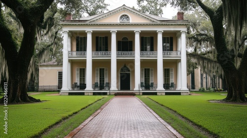 Majestic Antebellum Mansion on a Lush Lawn