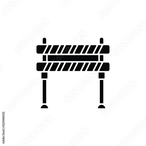 construction fence Icon. Isolated on white background. Vector. Eps 10