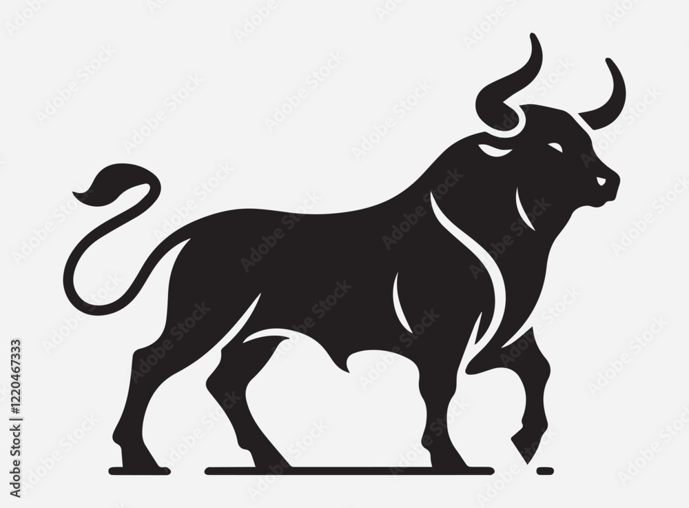 High Quality Bull Silhouette Vector for Design Projects High Quality Bull Silhouette Vector for Design Projects