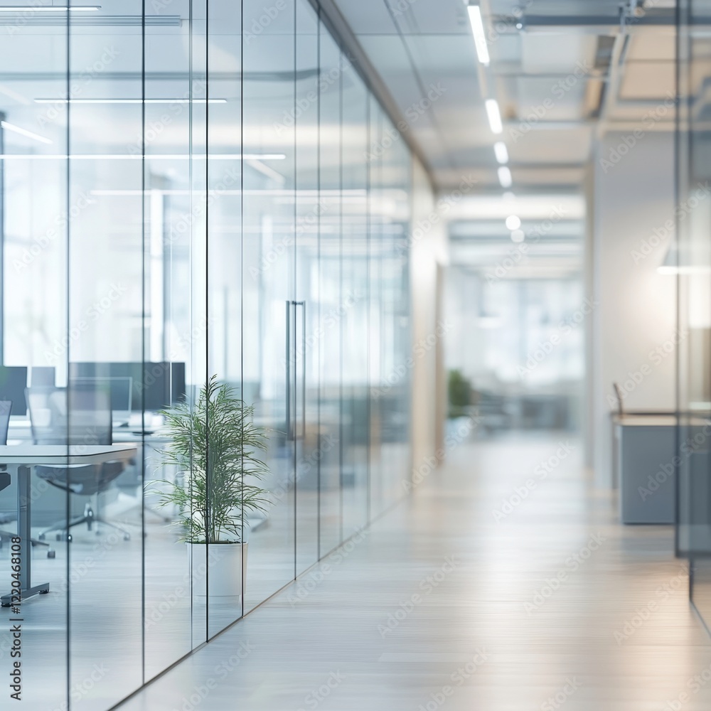 Modern Office Space with Glass Walls and Minimalist Design Elements Modern Office Space with Glass Walls and Minimalist Design Elements