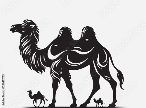 High Quality Arabian Camel Silhouette Vector for Design Projects
