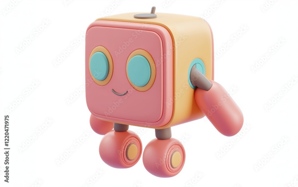 Naklejka premium 3D icon cartoon ai isolated on a white background