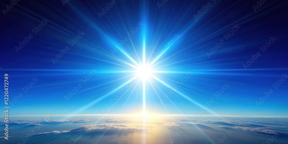 Radiant Sunburst Over a Sea of Clouds An Aerial Perspective of a Bright, Heavenly Scene Radiant Sunburst Over a Sea of Clouds An Aerial Perspective of a Bright, Heavenly Scene