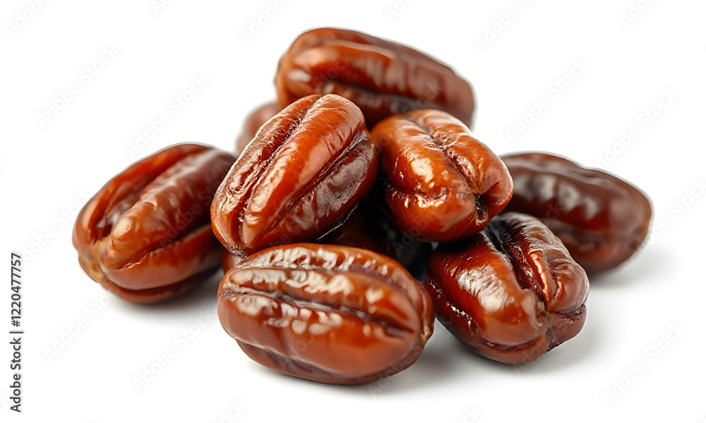 Many dark brown dates with a white background for food magazines, recipe websites, social media posts, and cooking blogs Many dark brown dates with a white background for food magazines, recipe websites, social media posts, and cooking blogs