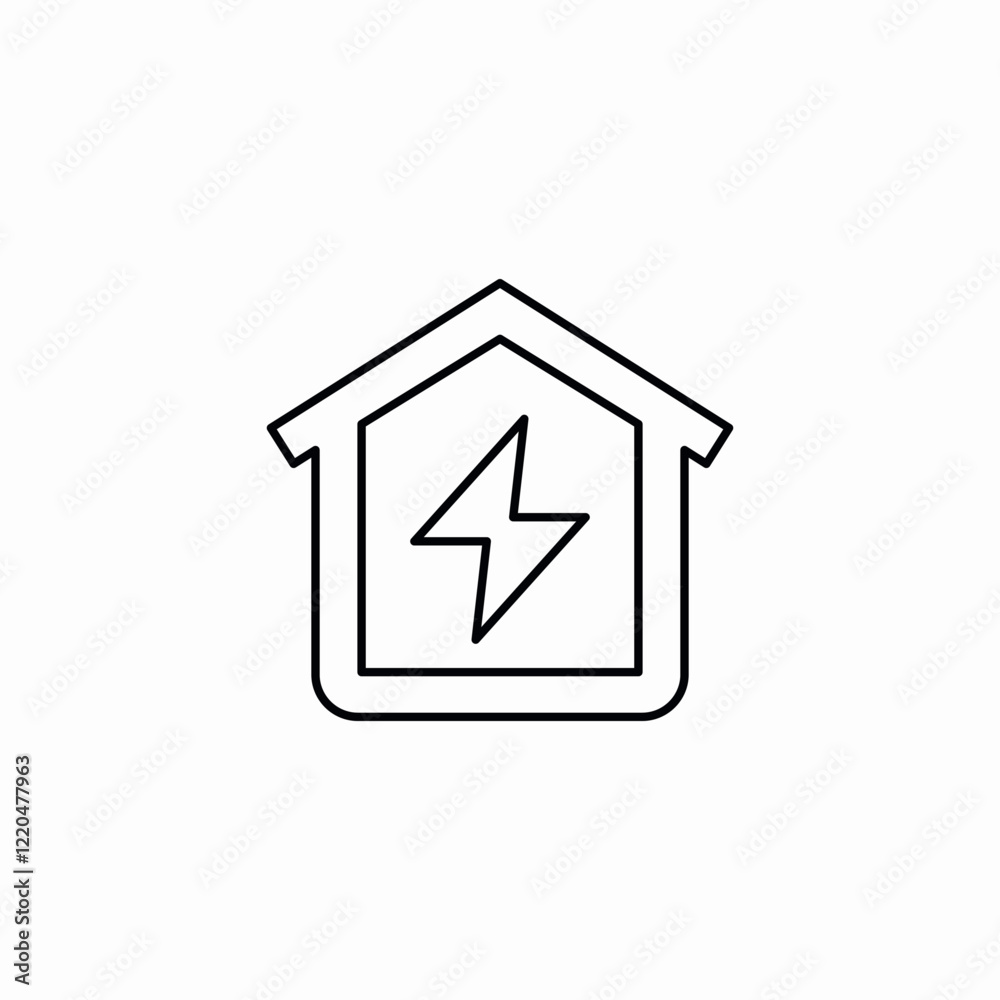 Energy house power icon vector sign Energy house power icon vector sign