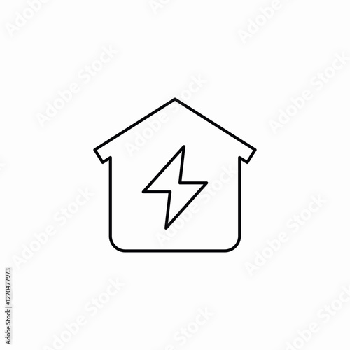 Energy house power icon vector sign