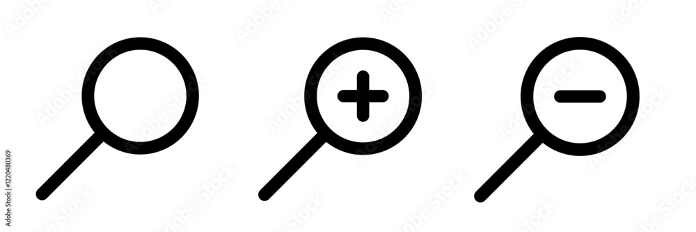 Zoom In and Zoom Out Icons Zoom In and Zoom Out Icons