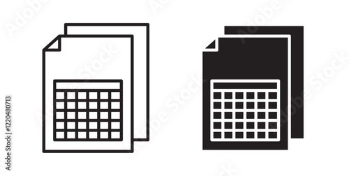 Spreadsheet icons pack for ui designs