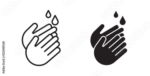 Wash hands icons pack for ui designs