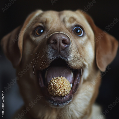  labrador retriever playing squeaky toy