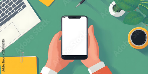Minimalist Workspace with Smartphone