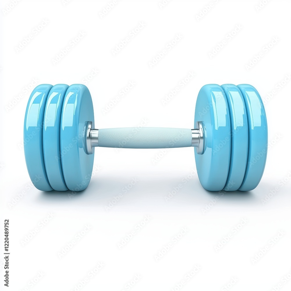 3D icon cartoon dumbbells with shadow effect isolated on a white background