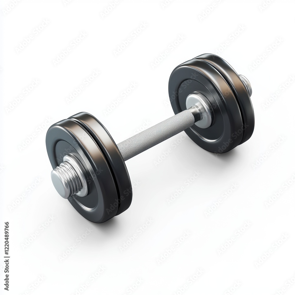 Naklejka premium 3D icon cartoon dumbbells with shadow effect isolated on a white background -
