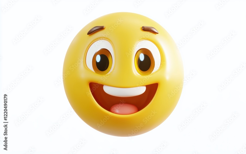 Fototapeta premium 3D icon cartoon emodji isolated on a white background