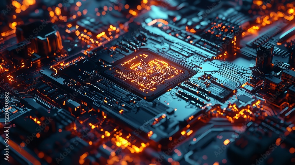 Obraz premium Tech AI Concept: Controlling Technological Tools