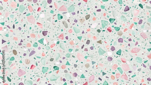 Pastel Terrazzo Design A Seamless Texture of Irregular Shapes and Soft Hues