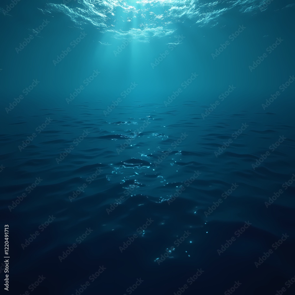 Fototapeta premium Dark blue ocean surface from under the water