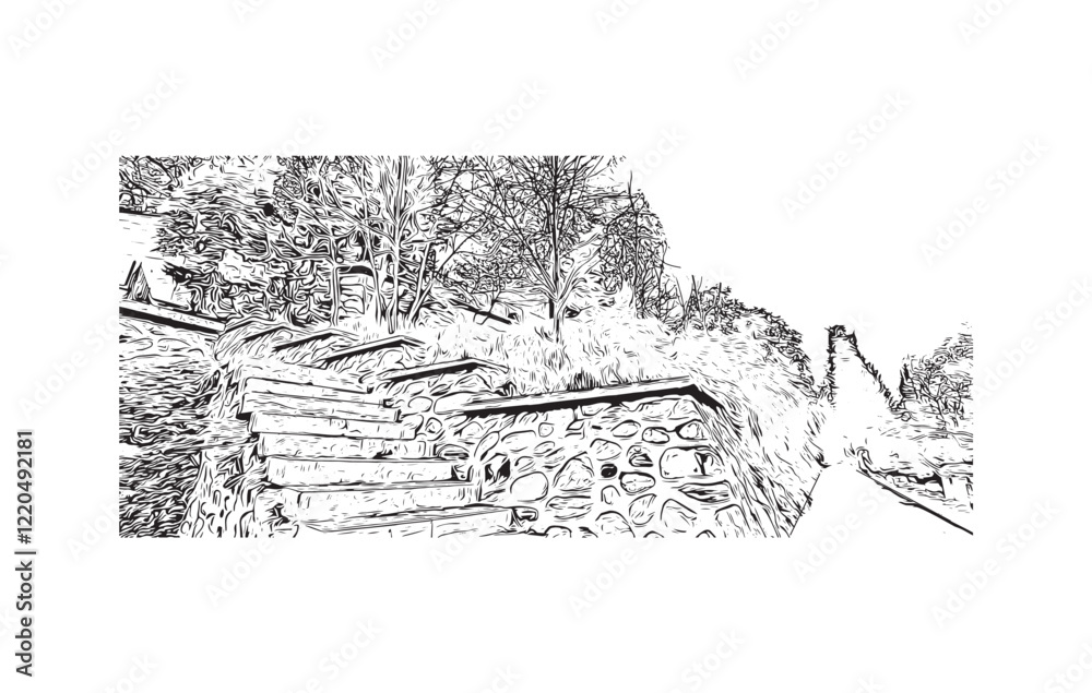 Print Building view with landmark of Bursa inTurkey city. Hand drawn sketch illustration in vector. Print Building view with landmark of Bursa inTurkey city. Hand drawn sketch illustration in vector.