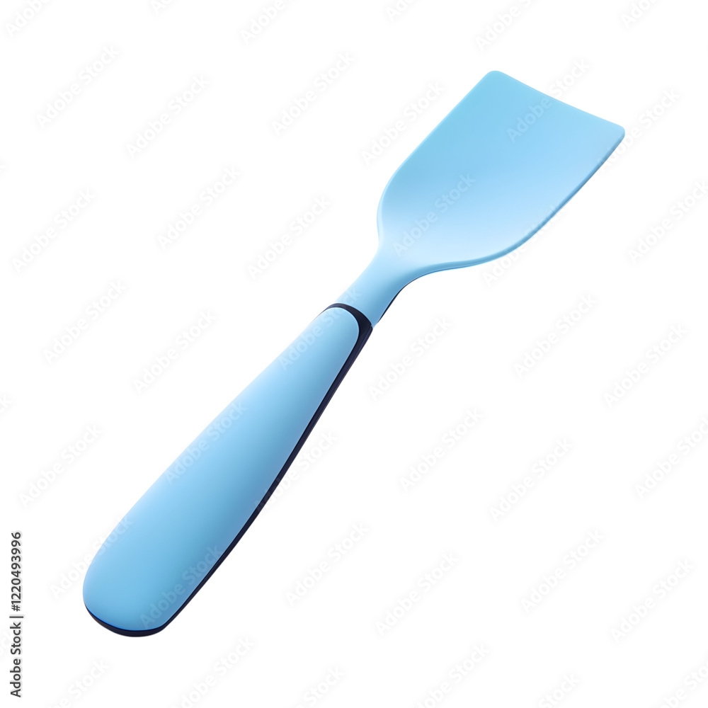 Contemporary Silicone Baking Scraper with Blue Spatula and Black Handle Isolated on Transparent Background Contemporary Silicone Baking Scraper with Blue Spatula and Black Handle Isolated on Transparent Background