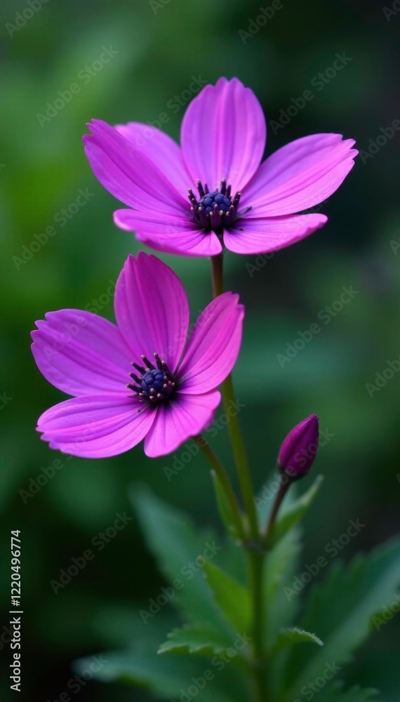 Enlarged and full wet purple dimorphecta flowers, dimorphoteca, blossom Enlarged and full wet purple dimorphecta flowers, dimorphoteca, blossom