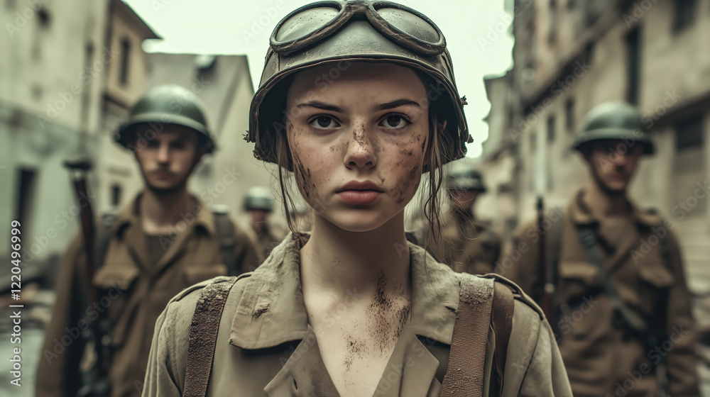 Cinematic of World War II soldiers. Military operation and War Concept. Generative Ai. Cinematic of World War II soldiers. Military operation and War Concept. Generative Ai.