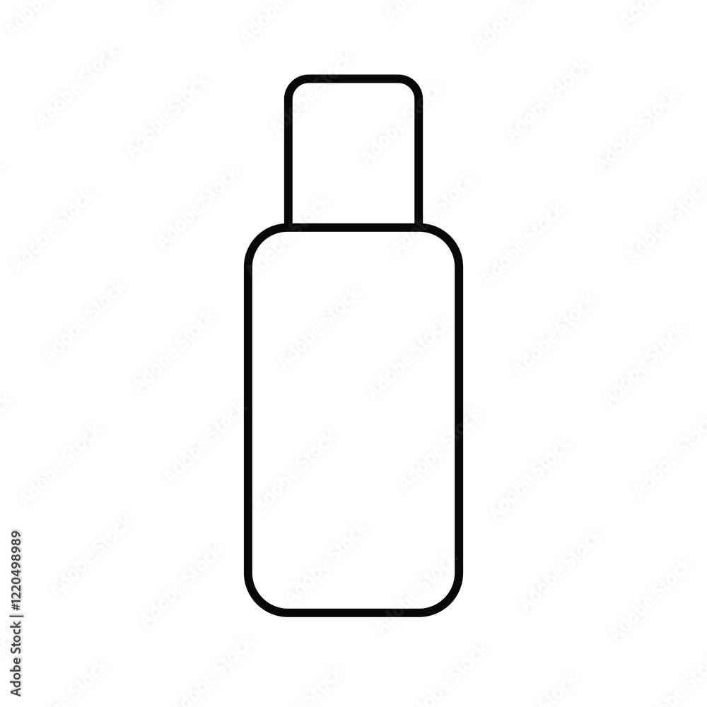Plastic bottle vector illustration, skincare or healthcare packaging bottles line art, isolated on white background Plastic bottle vector illustration, skincare or healthcare packaging bottles line art, isolated on white background