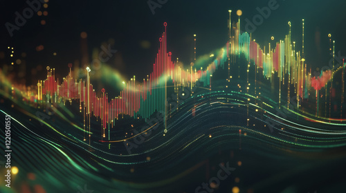 Wallpaper Mural Abstract dark blue background with Colorful charts and graphs with statistics to innovative analyze business potential and forecast future development of companies growth. Torontodigital.ca