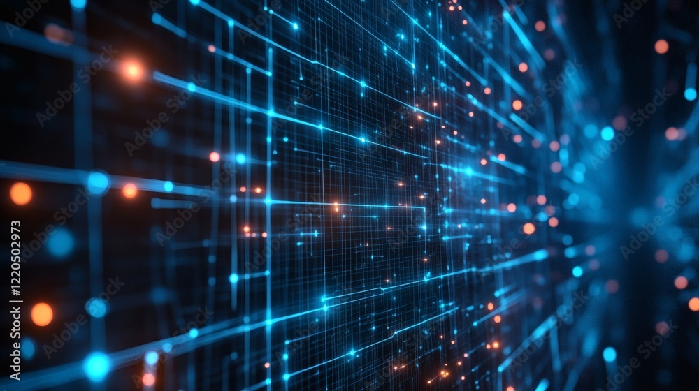 Futuristic data stream, network flow, digital matrix background; tech concept Futuristic data stream, network flow, digital matrix background; tech concept