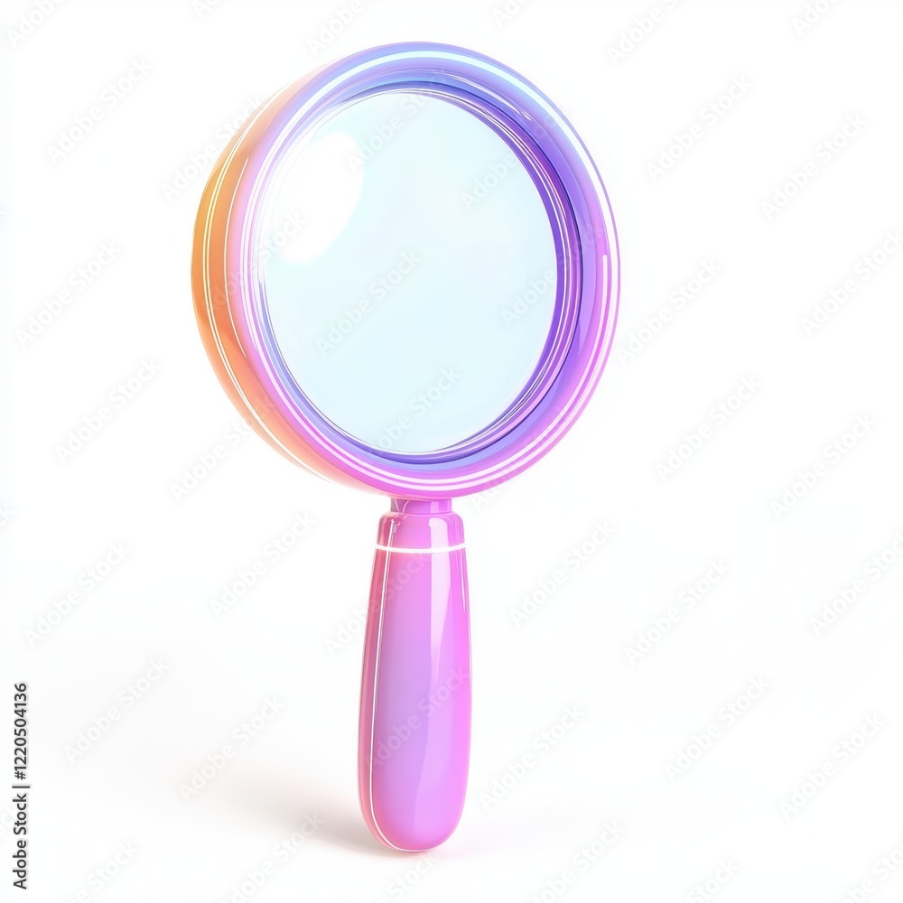 3D icon cartoon search magnifying glass with a glowing effect isolated on a white background --quality 2 3D icon cartoon search magnifying glass with a glowing effect isolated on a white background --quality 2