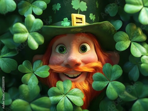 animated representation of the face of a Leprechaun st patricks day