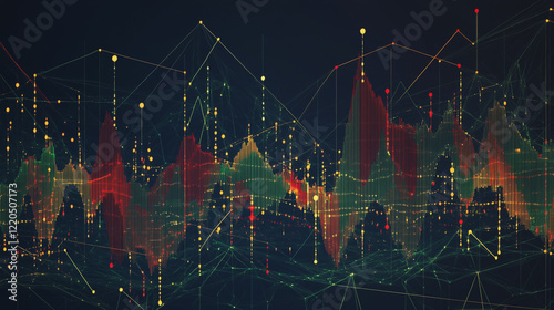 Wallpaper Mural Abstract dark blue background with Colorful charts and graphs with statistics to innovative analyze business potential and forecast future development of companies growth. Torontodigital.ca