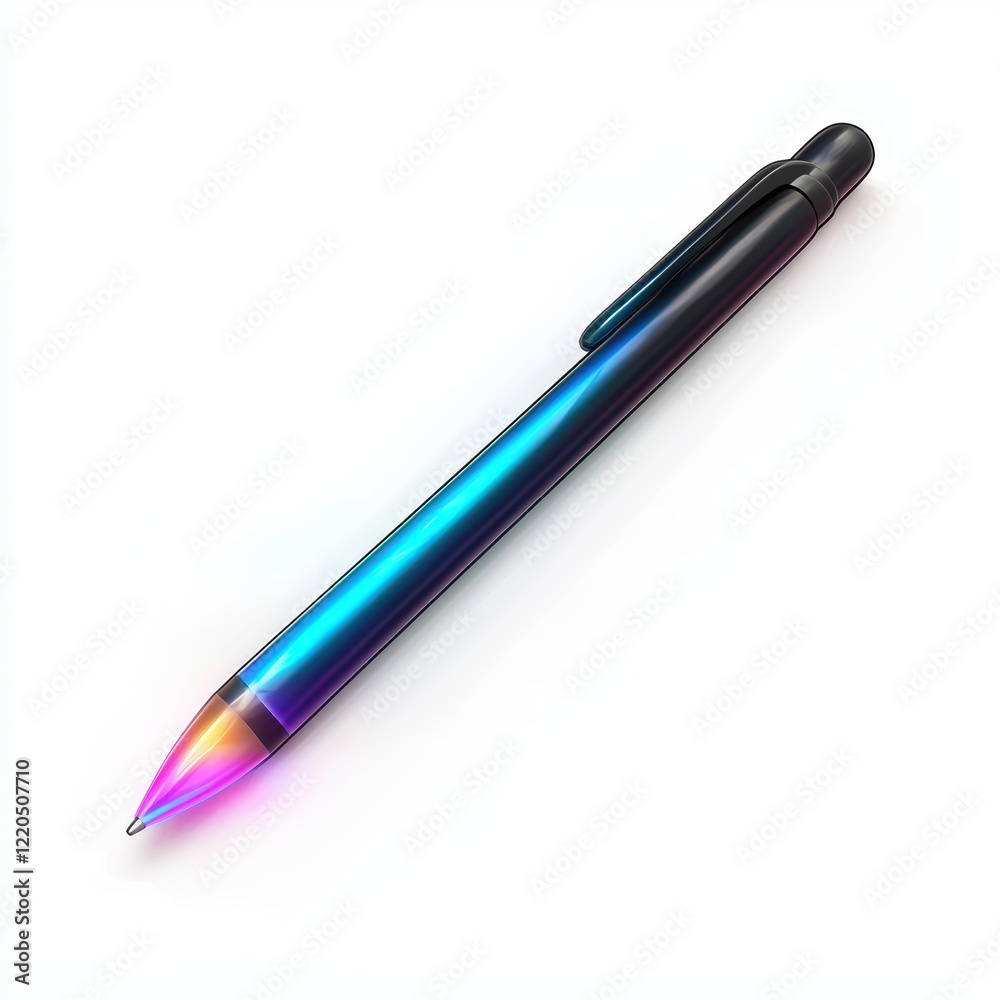 3D icon cartoon tablet stylus pen with glowing tip, isolated on a white background --quality 2 3D icon cartoon tablet stylus pen with glowing tip, isolated on a white background --quality 2