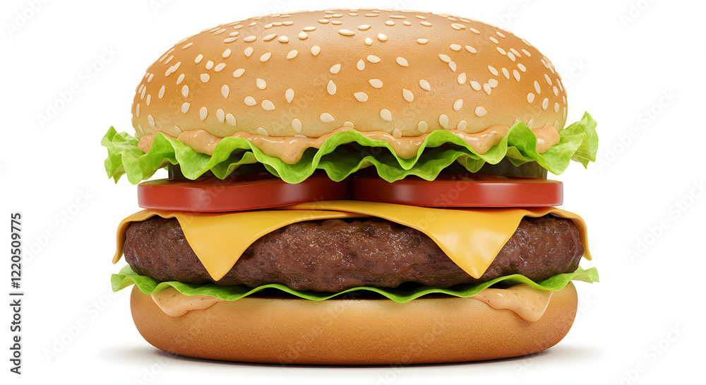 Fast food burger set against a white backdrop. Fast food burger set against a white backdrop.