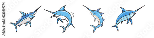 blue marlin icon, blue marlin vector illustration-simple illustration of blue marlin, perfect for blue marlin logos and icons