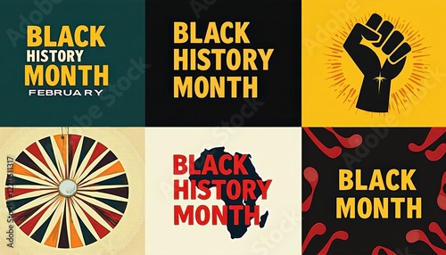 Vibrant Black History Month Posters Colla Highlights Importance of Celebrating Diversity and Herita photo