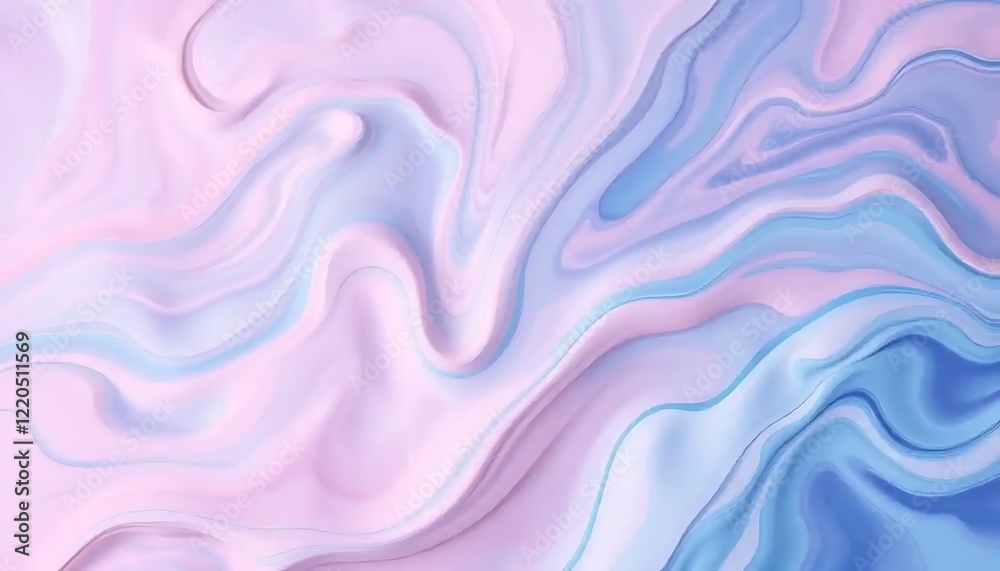 Obraz premium Abstract Pastel Swirls of Pink and Blue Hues