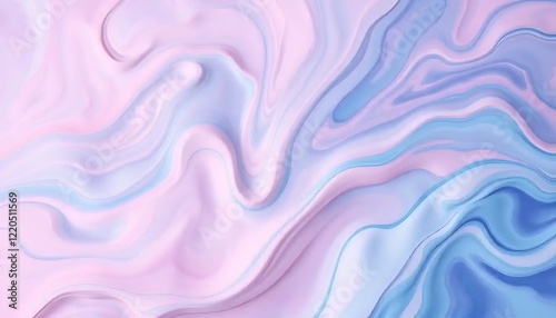 Abstract Pastel Swirls of Pink and Blue Hues
