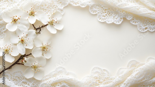 White blossoms and delicate lace create a spring border
