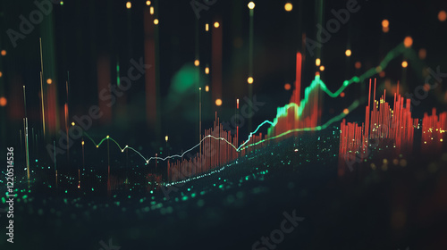 Wallpaper Mural Abstract dark blue background with Colorful charts and graphs with statistics to innovative analyze business potential and forecast future development of companies growth. Torontodigital.ca