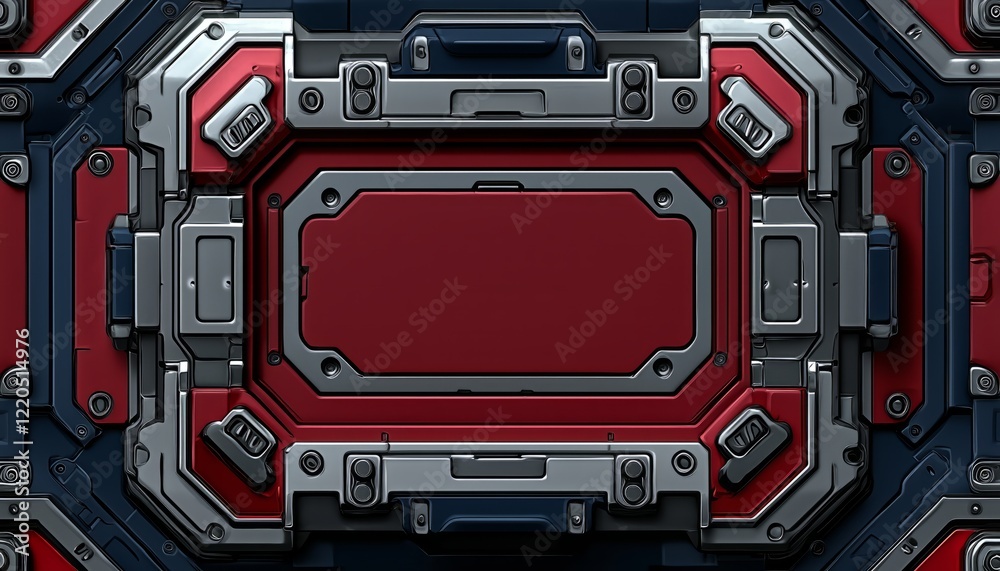 Fototapeta premium Abstract Red And Blue Metallic Panel Design