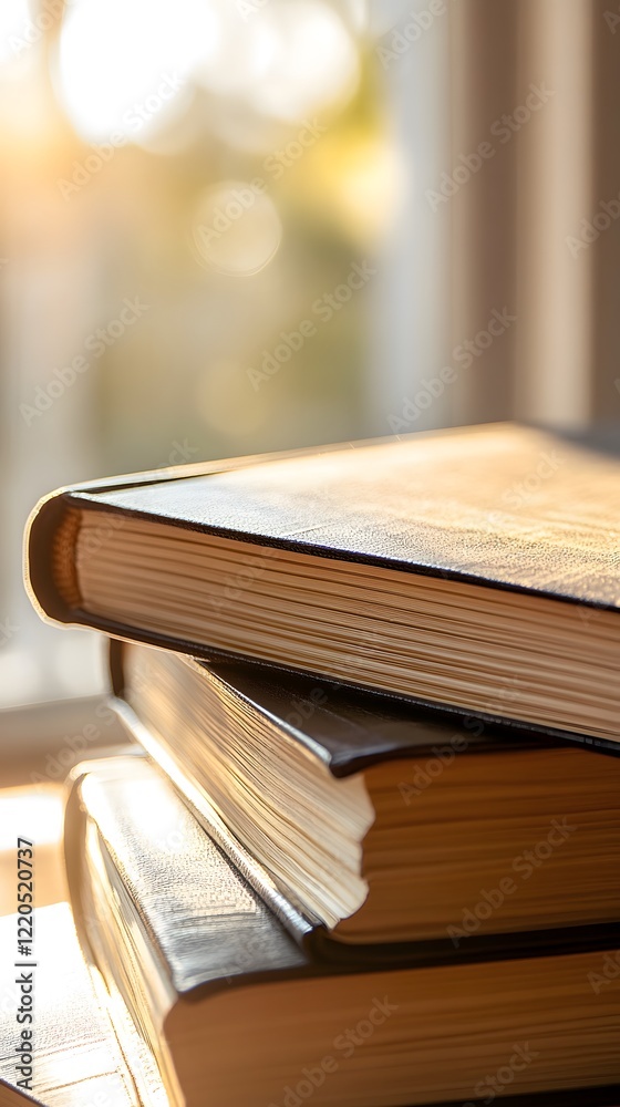 Fototapeta premium Pattern books and pages with soft textures and warm lighting by a candle