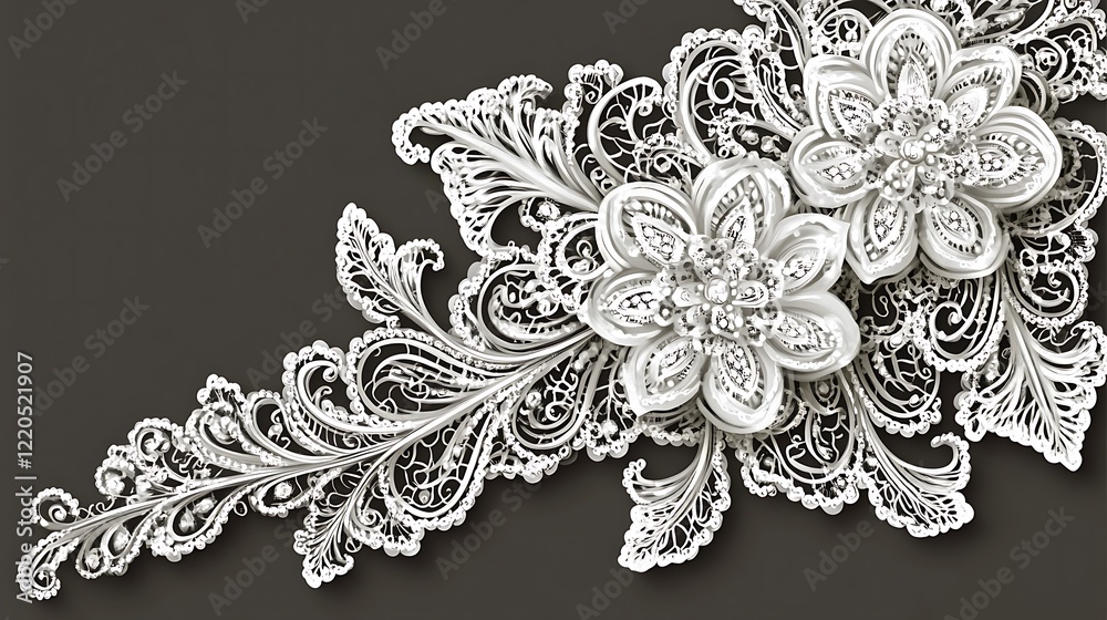 Fototapeta premium Elegant White Floral Design with Intricate Details