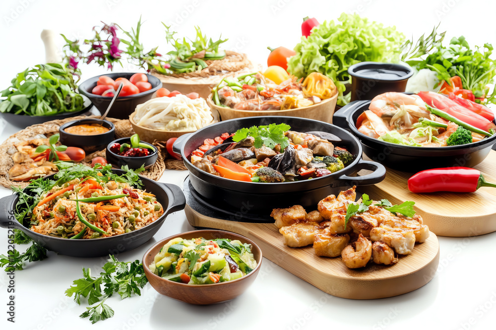 A vibrant display of various dishes, showcasing a colorful assortment of fresh ingredients and flavorful meals perfect for any culinary occasion. A vibrant display of various dishes, showcasing a colorful assortment of fresh ingredients and flavorful meals perfect for any culinary occasion.