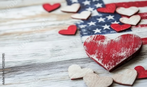 Grunge American Flag on Distressed Background Symbolizing Patriotism and Resilience, USA National Symbol with Rustic Texture, Perfect for Vintage and Historical Themes, Generative AI