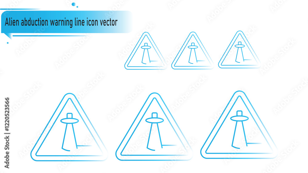 Alien abduction warning line icon vector Alien abduction warning line icon vector